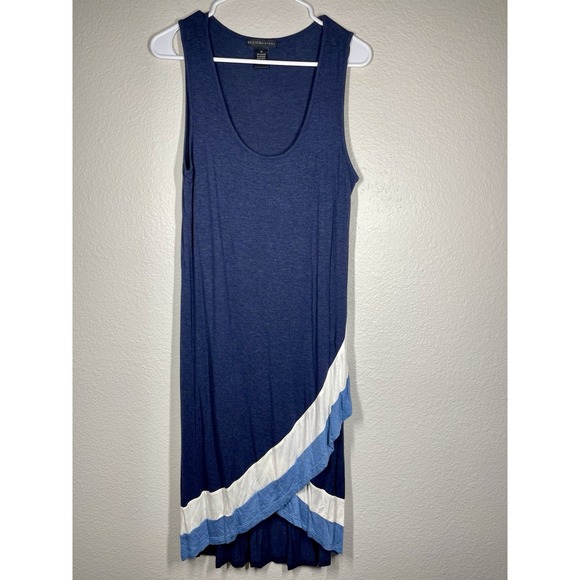 Design History Sz Med Sleeveless Dress Navy Blue Sleeveless Stretch Lagenlook - Picture 1 of 8